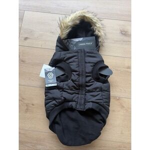 Canada Pooch North Pole Parka Fleece Lined 33-40 Lbs 20" Black NWT